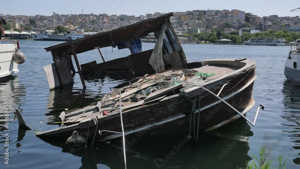 Stranded fishing boats on water , Stranded fishing boats on water ,