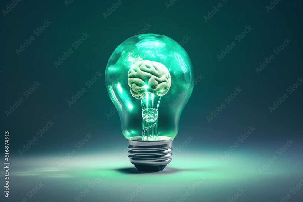 light bulb with brain filament light bulb with brain filament
