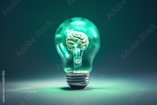 light bulb with brain filament