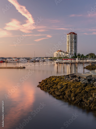 Nanaimo downtown view in morning portrait