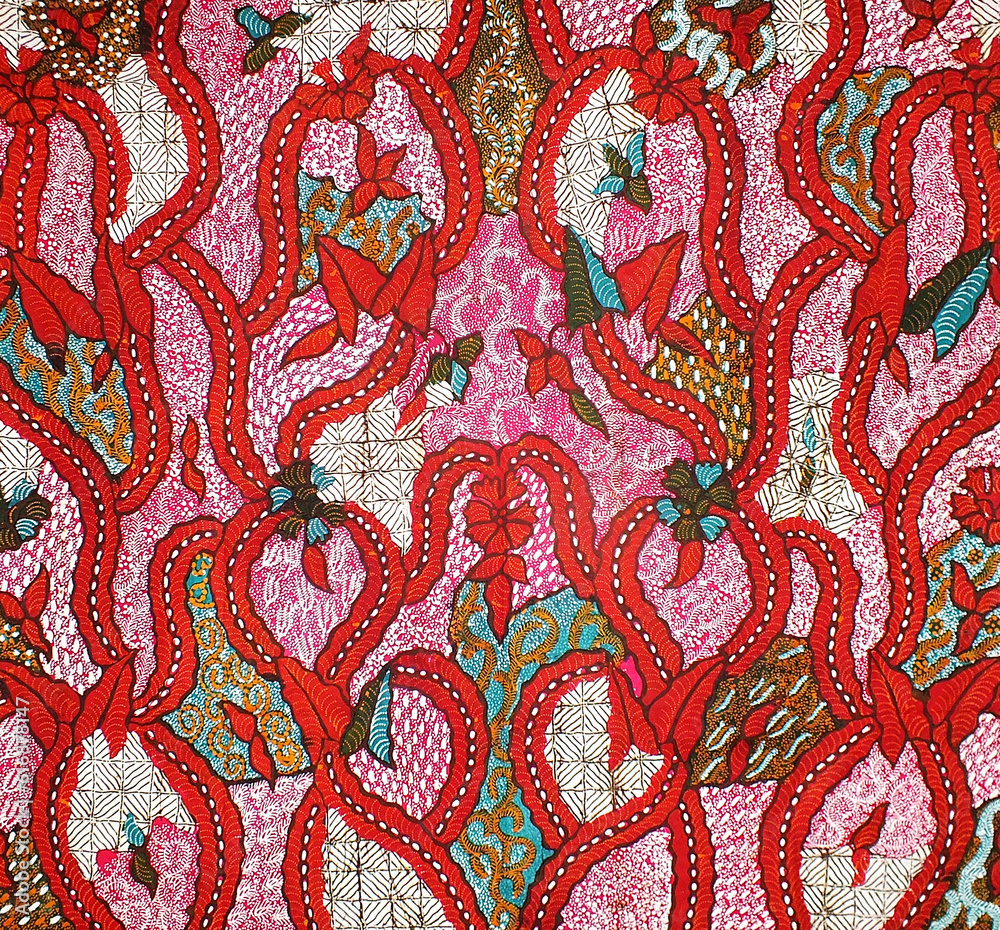 Hand Drawn Indonesian Batik Batik Tulis Madura, Indonesian Batik Fabric Design