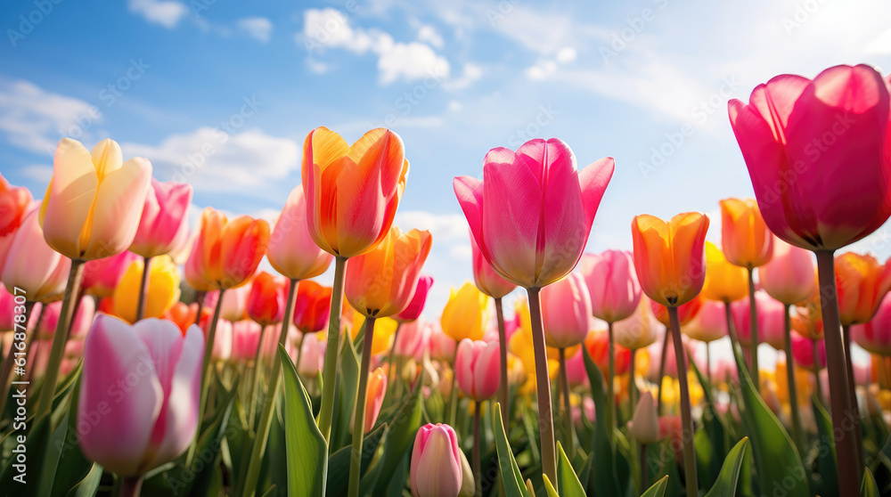 Close-up of tulips in a field