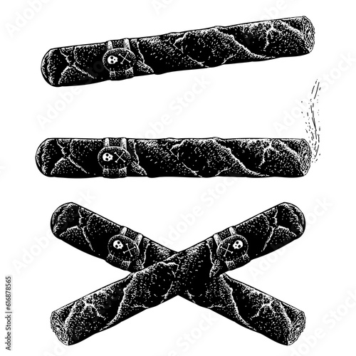 Cigars hand drawing vector isolated on background.
