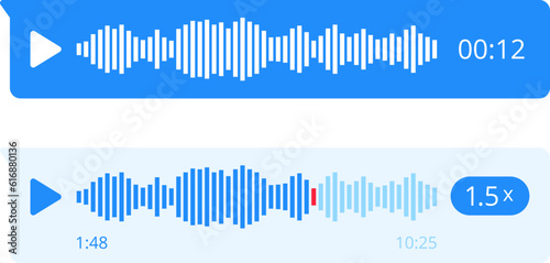 Voice message icon - audio message. Modern flat with voice chat vector image