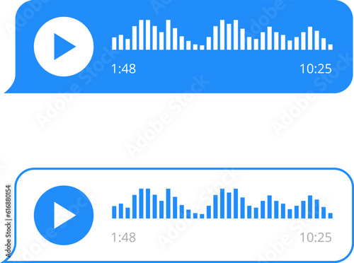 Voice message icon - audio message. Modern flat with voice chat vector image