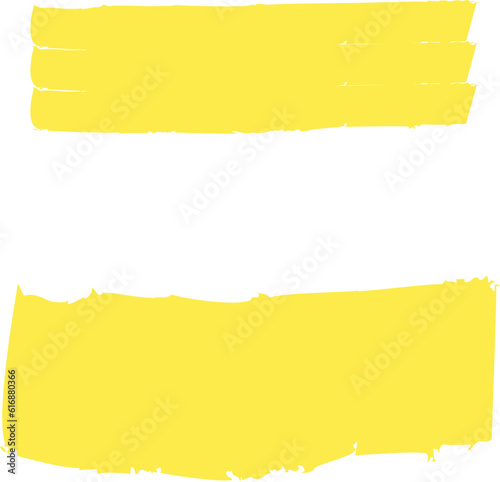Highlighter line yellow marker strokes lines vector. Yellow watercolor hand drawn highlight set. Marker pen highlight strokes.