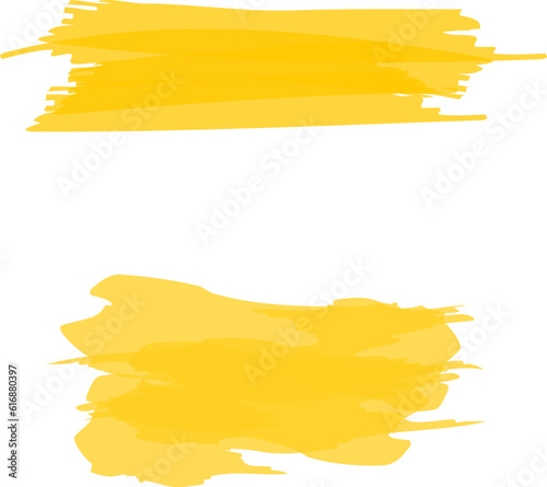 Highlighter line yellow marker strokes lines vector. Yellow watercolor hand drawn highlight set. Marker pen highlight strokes.