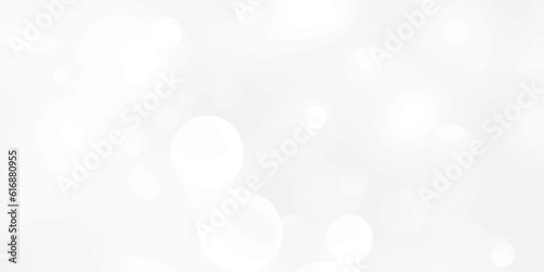 Abstract silver bokeh background with white light at center. The bokeh on the white background blurred the natural gray and white. Bokeh colorful glows sparkle.