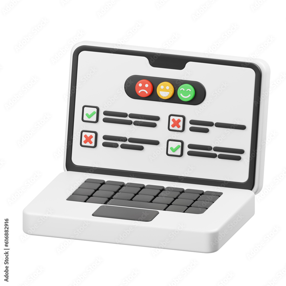 Online Survey 3D Icon Online Survey 3D Icon