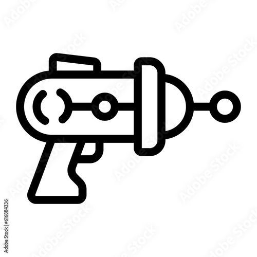 space gun line icon