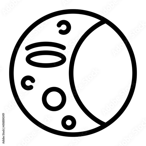 waning moon line icon