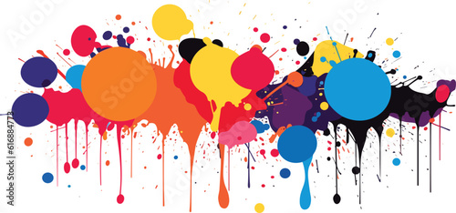 colorful splashes on isolated white background