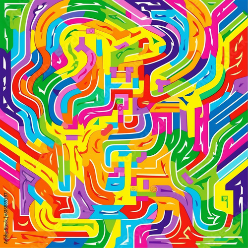 color maze with illustration effect