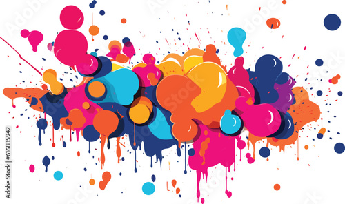 colorful splashes illustration on isolated white background