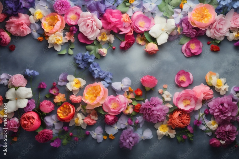 watercolor blossom valentine flower spring bouquet pastel color peonies background design. Generative AI.