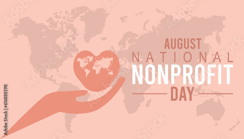 National Nonprofit Day, On 17 august. banner, Holiday, poster, card and background design.
