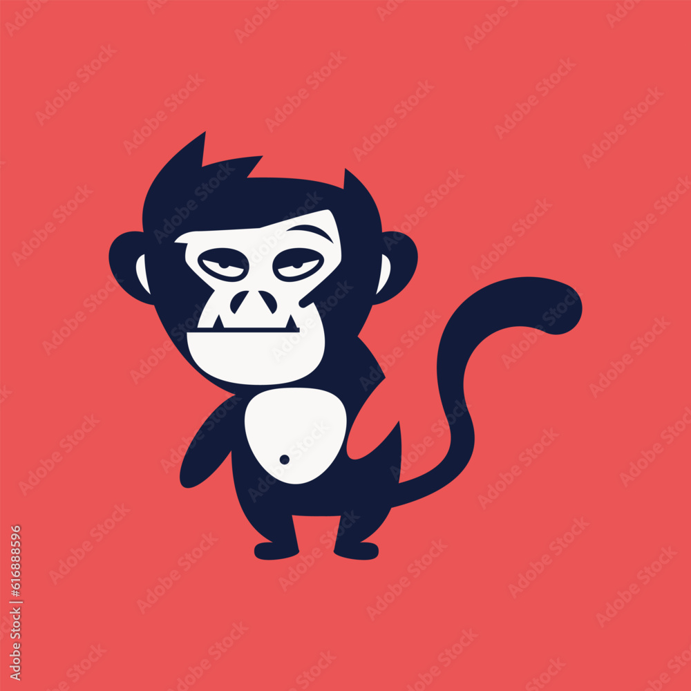 Fototapeta premium Lazy eye monkey full body logo