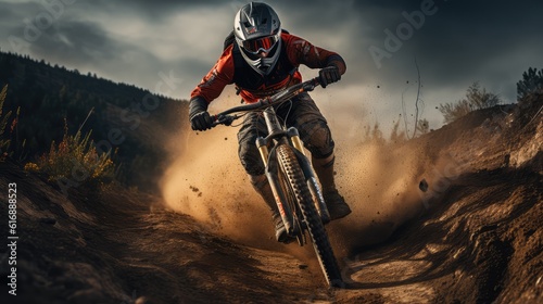 Mountain bike rider on a dirt_track © Photo And Art Panda