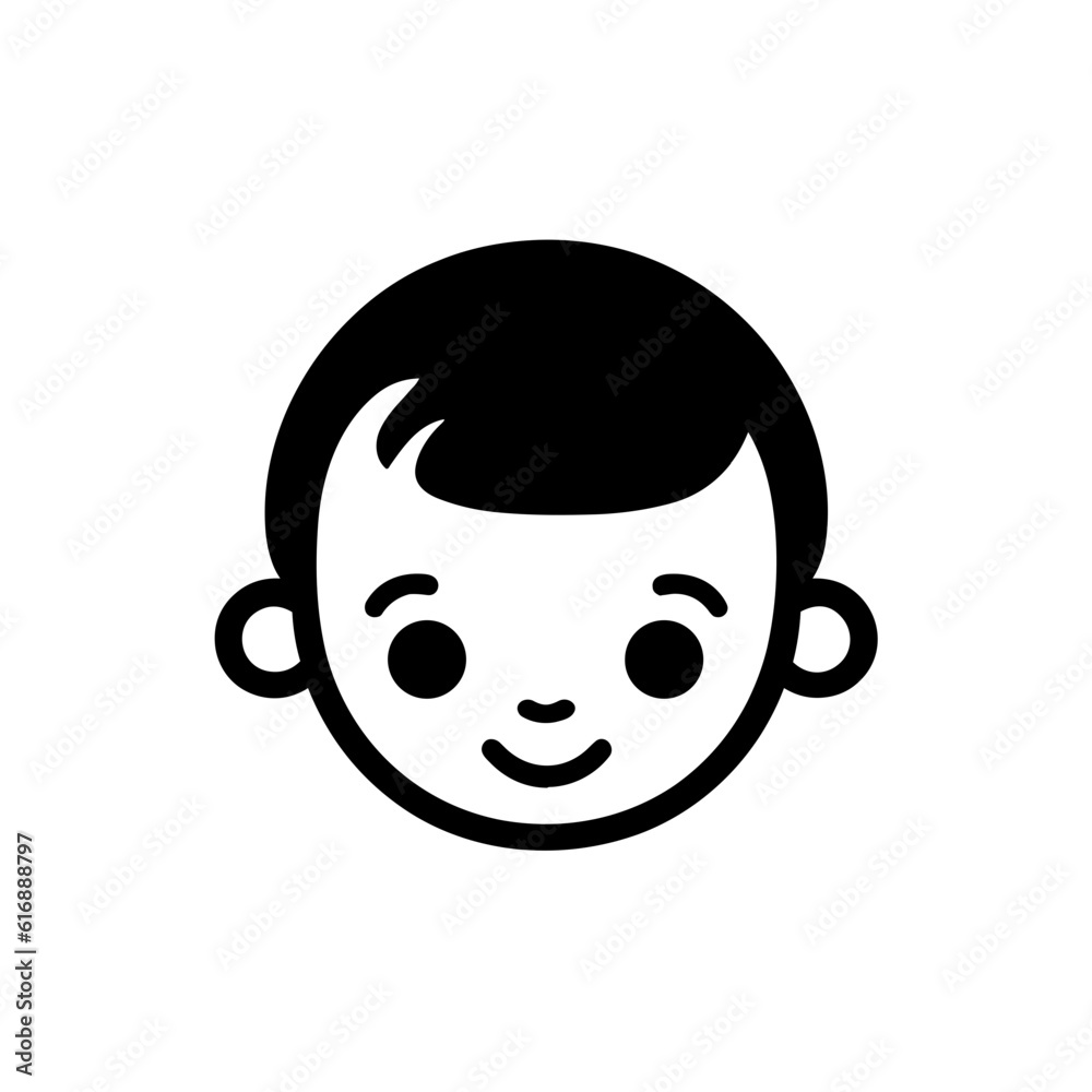 Fototapeta premium Cute Baby Face Logo