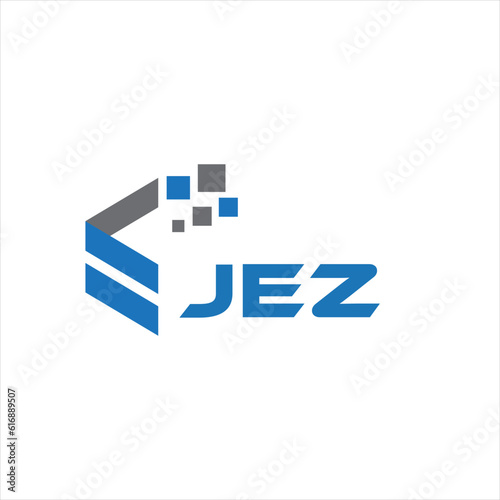 JEZ letter technology logo design on black background. JEZ creative initials letter IT logo concept. JEZ letter design.	
