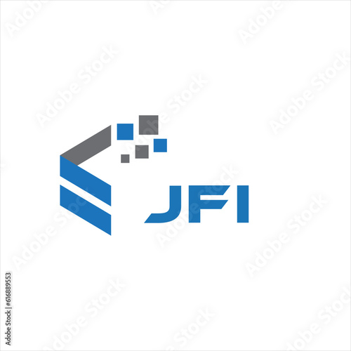 JFI letter technology logo design on black background. JFI creative initials letter IT logo concept. JFI letter design.	
 photo