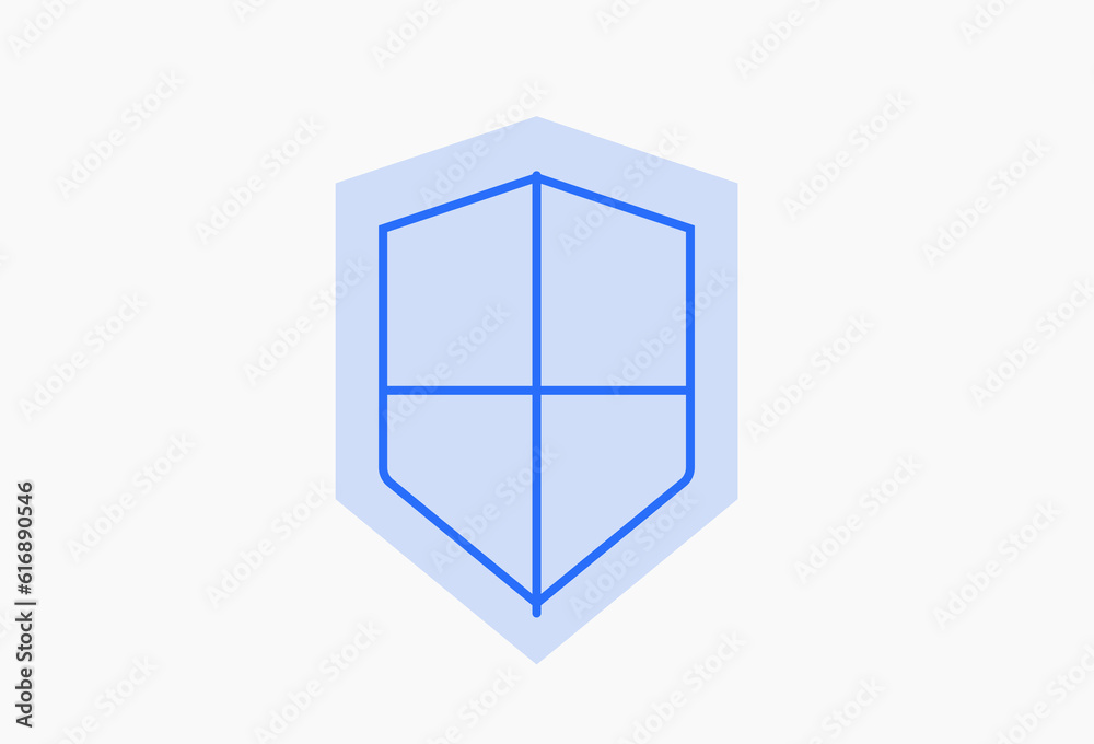 Geometric Shield protection illustration in flat style design. Vector illustration and icon. Geometric Shield protection illustration in flat style design. Vector illustration and icon.