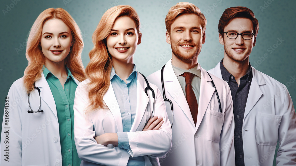 男性と女性の医者のイメージ　AIイラスト