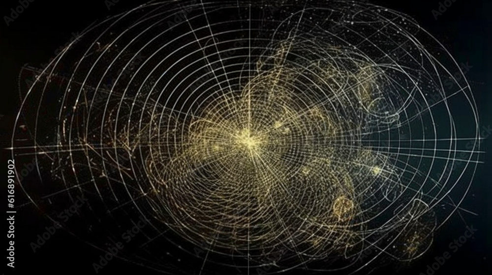 Naklejka premium 空間を形作る宇宙のイメージ AIイラスト