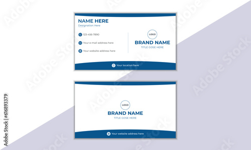 Business Card, Vector Illustration Design, Simple Creative Business Card Template, Personal Business Card Layout, Simple Flat Creative and Clean Design, Double-Sided Rectangle Size Business Card Mocku