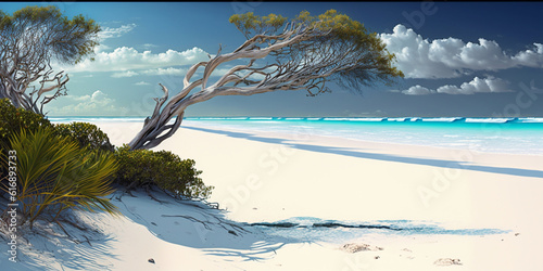 Beautiful tranquil white sand beach