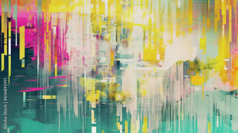 Naklejka premium Glitch overlay. Analog distortion. Noise texture.