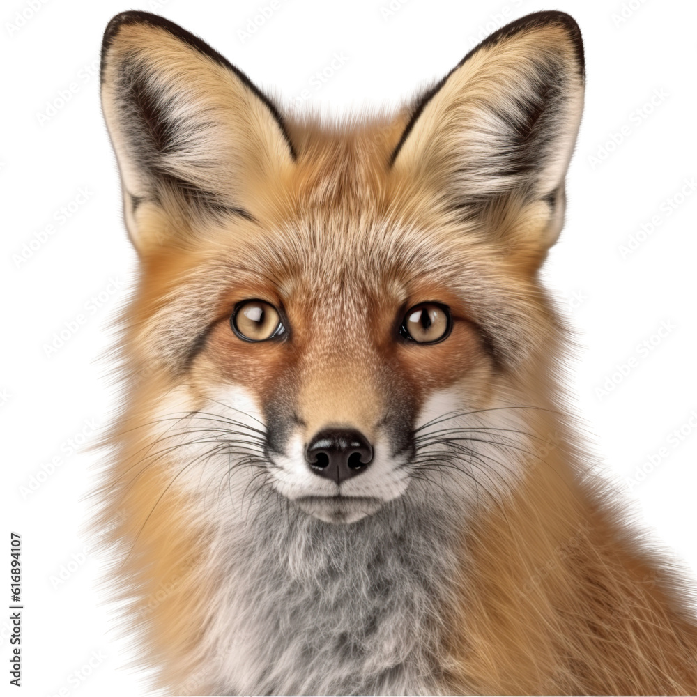fox, face shot, portrait, isolated on transparent background cutout, generative ai. fox, face shot, portrait, isolated on transparent background cutout, generative ai.