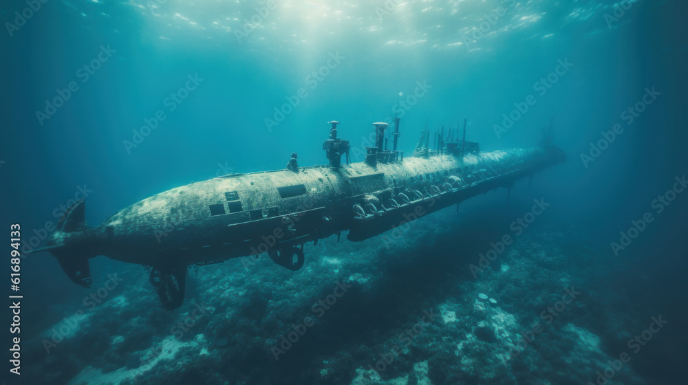 Submarine underwater Generative Ai Submarine underwater Generative Ai