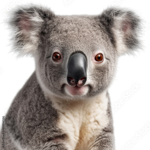 koala  face shot  portrait  isolated on transparent background cutout  generative ai.