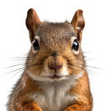 squirrel, face shot, portrait, isolated on transparent background cutout, generative ai.