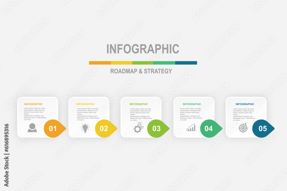 infographic elements template, business concept with , 5 steps ...