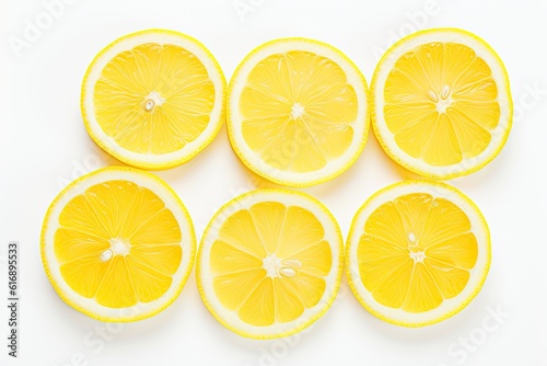 Refreshing citrus. Closeup of organic fresh sliced lemon on white background isolated