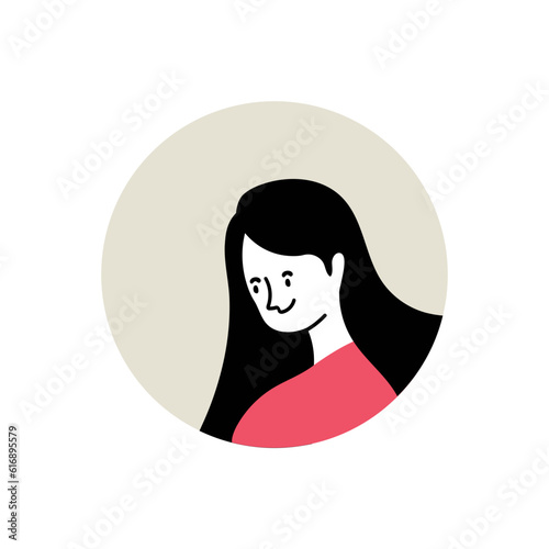 Person Portrait Circle Flat Illustration