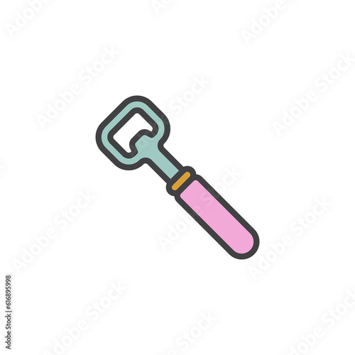 Bottle opener filled outline icon