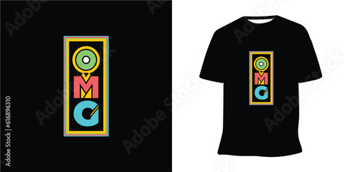 OMG colorful lettering t-shirt design premium vector