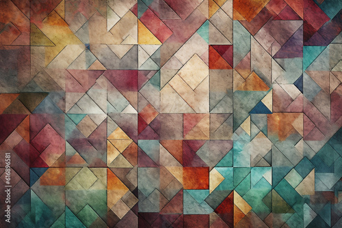 Textured Wallpaper colorfull background with geometric parts. AI generated