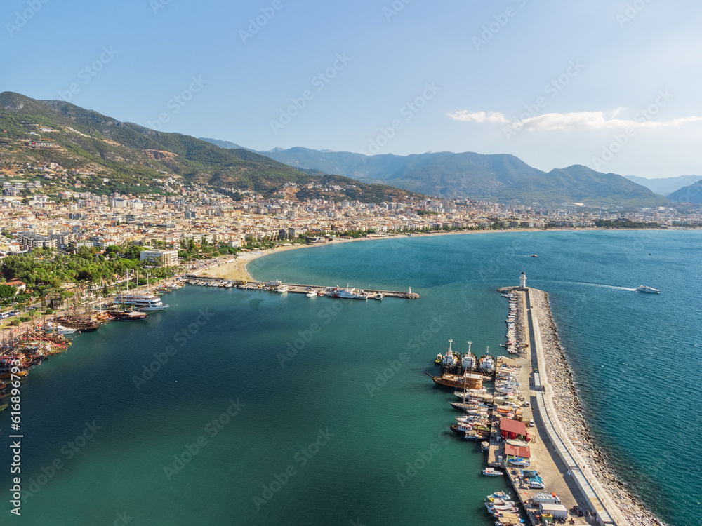 Awesome view of Alanya Marina in Turkey