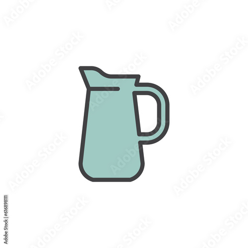 Milk jug filled outline icon