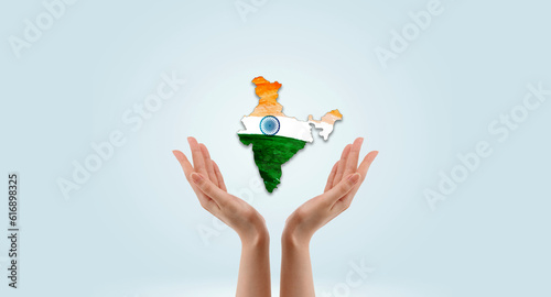 Indian Flag map background for Republic and Independence Day of India