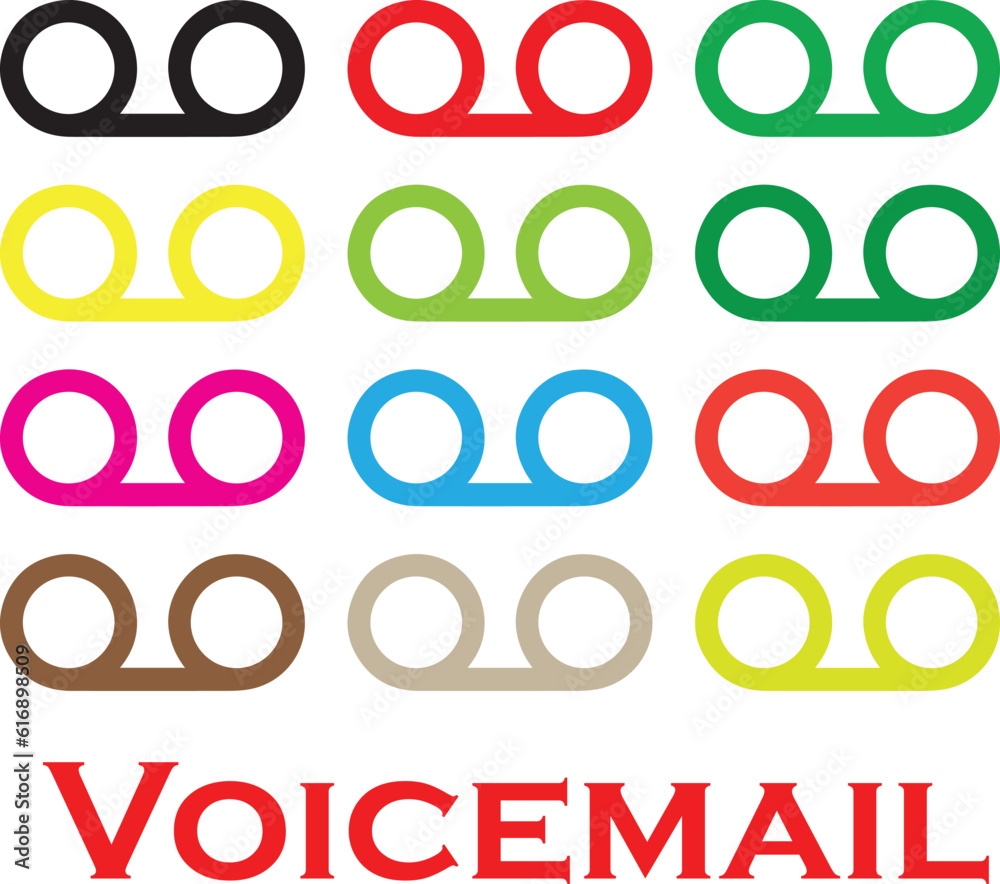 voicemail icon, Answering machine icon. Voice mail symbol. Editable