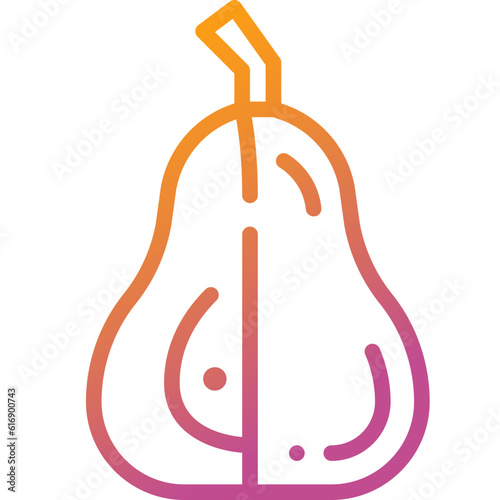 poached pear gradient line icon