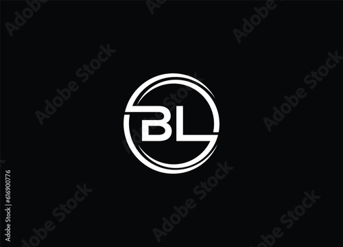 Creative unique modern BL logo design photo