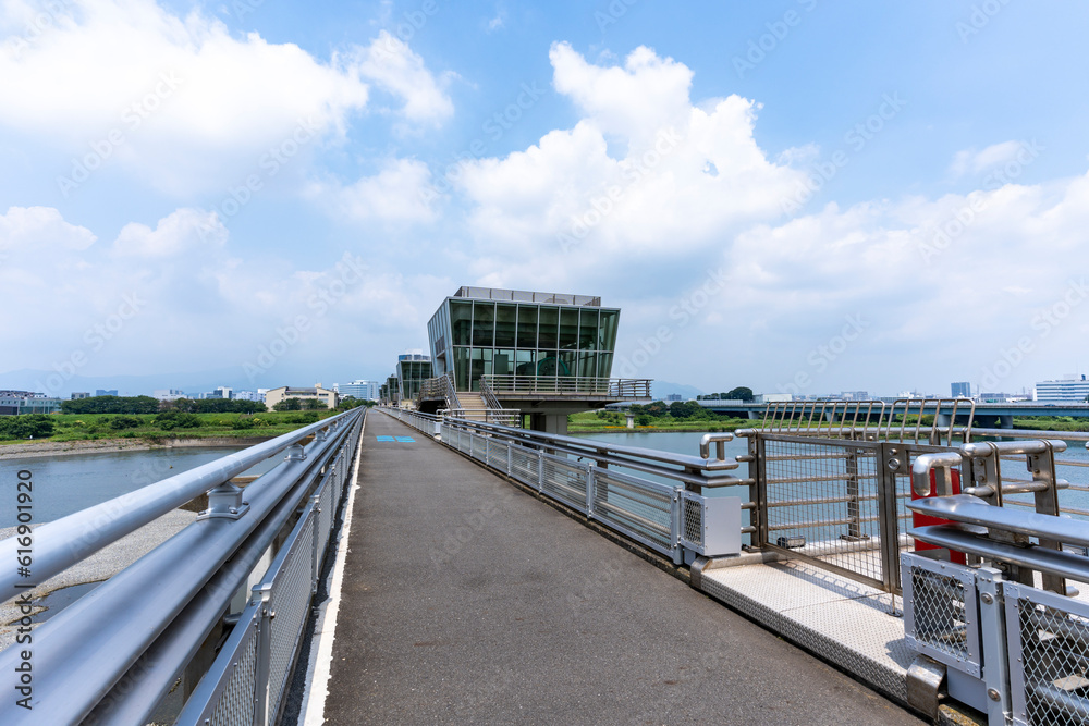 神奈川県を流れる相模川の風景
相模川大堰