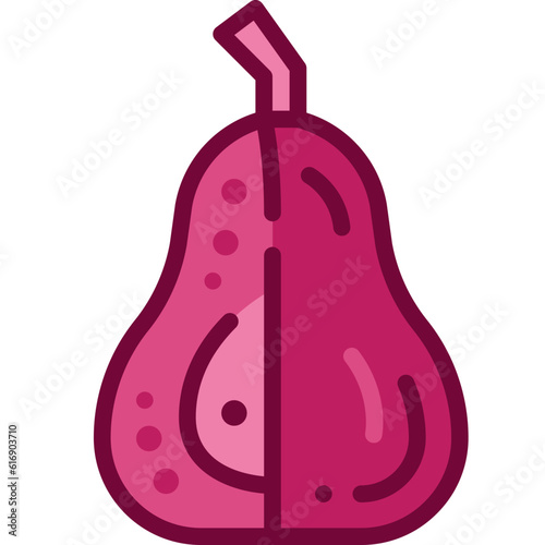 poached pear two tone icon