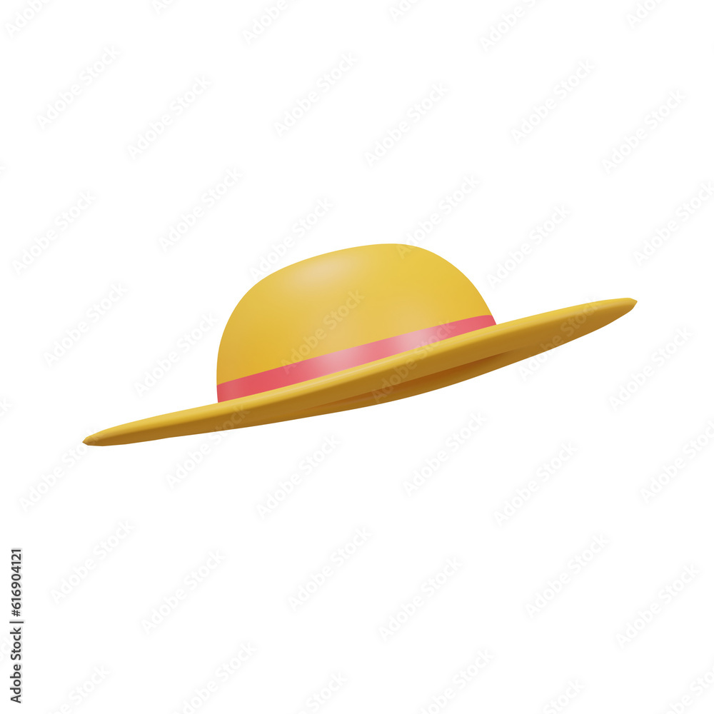 Fototapeta premium hat prop travel 3d icon illustration